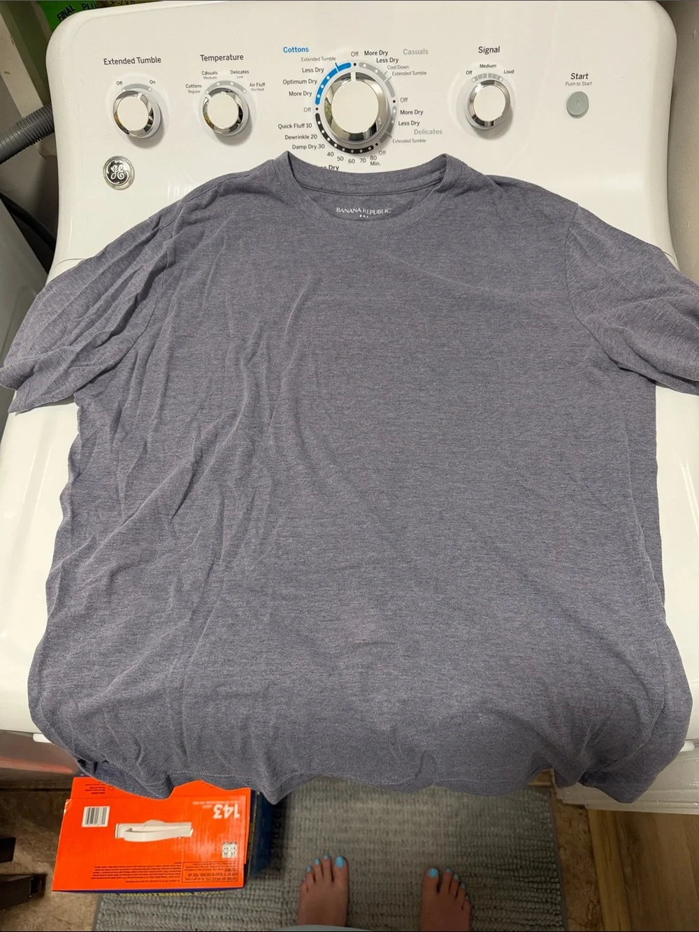 Banana Republic Men's Crew Neck Tee - Heather Grayish Blue